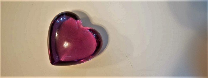 purple glass heart