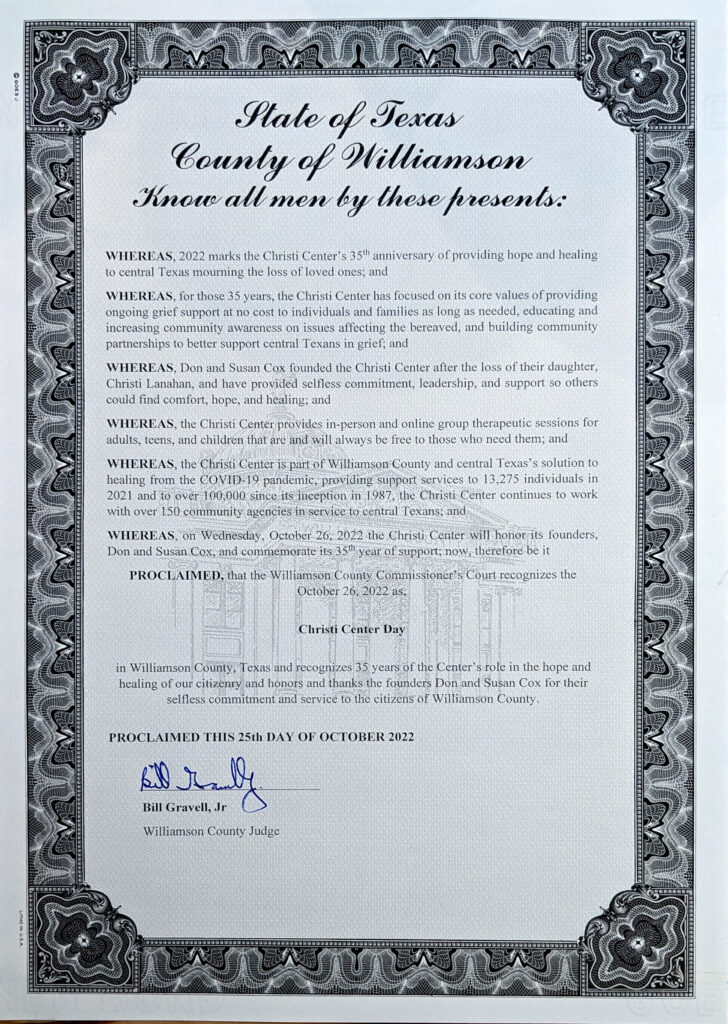 Williamson County Proclamation